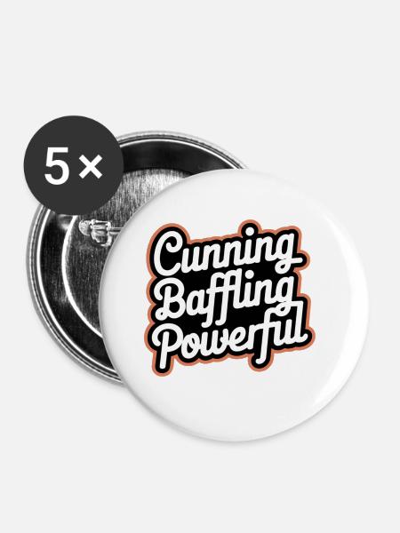Cunning Baffling Powerful 8 - Buttons groß 56 mm (5er Pack) - Weiß