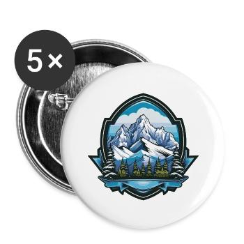 Mountains icon - Buttons large 2.2''/56 mm (5-pack) - white - Front