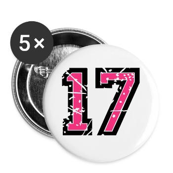 17 Vektor Used Look - Farbwechsel - Buttons groß 56 mm (5er Pack) - Weiß - Vorne