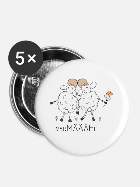 verMÄÄÄHlt - Buttons groß 56 mm (5er Pack) - Weiß