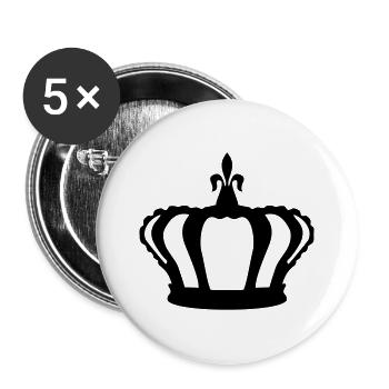 Krone - Buttons groß 56 mm (5er Pack) - Weiß - Vorne