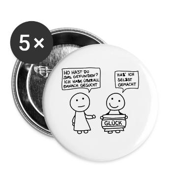 Auf der Suche nach dem Glück - Buttons groß 56 mm (5er Pack) - Weiß - Vorne