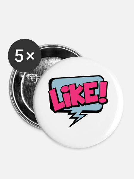like - Buttons large 2.2''/56 mm (5-pack) - white