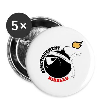 Testa Mora génétiquement Ribellu Corse azezzu - Lot de 5 grands badges (56 mm) - blanc - Devant
