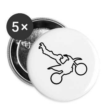 Motorrad Cross Freestyle Moto Trace - Buttons groß 56 mm (5er Pack) - Weiß - Vorne