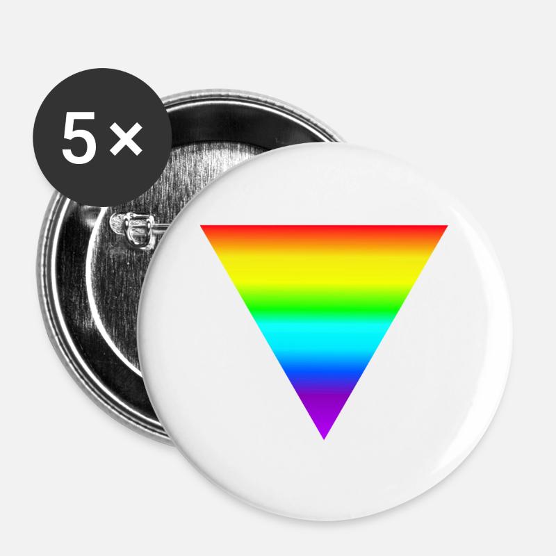 Rainbow triangle - Buttons large 2.2''/56 mm (5-pack) - white