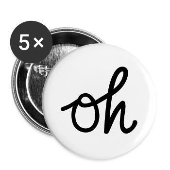 oh Typography - Buttons large 2.2''/56 mm (5-pack) - white - Front