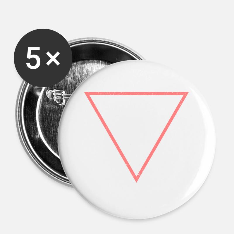 triangle pink - Buttons large 2.2''/56 mm (5-pack) - white