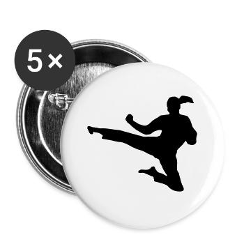 Kampfsportlerin 2 - Kampfsport - Buttons groß 56 mm (5er Pack) - Weiß - Vorne