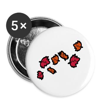 Feuilles d'érable automne - Lot de 5 grands badges (56 mm) - blanc - Devant
