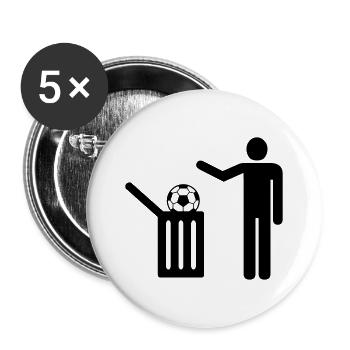 Football = trash - Buttons large 2.2''/56 mm (5-pack) - white - Front