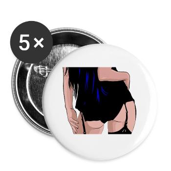 sexy ass, seksowny tyłek, sexy po, knackpo model - Buttons large 2.2''/56 mm (5-pack) - white - Front