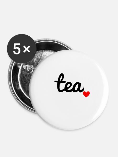 Tea - Buttons groß 56 mm (5er Pack) - Weiß