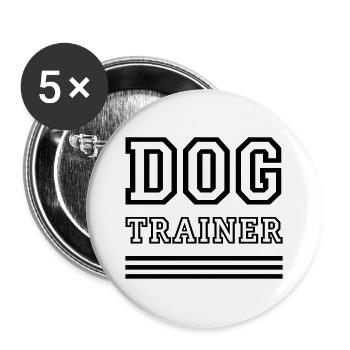DOG TRAINER - Chiens - Lot de 5 grands badges (56 mm) - blanc - Devant