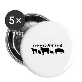 Friends Not Food 2b - Buttons large 2.2''/56 mm (5-pack) - white - Front