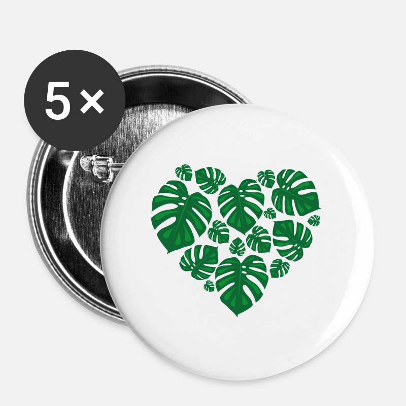 Plant Love - Buttons large 2.2''/56 mm (5-pack) - white