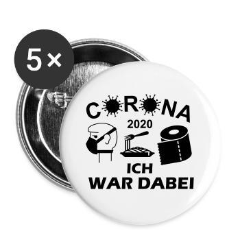 corona i was there in 2020 # 1 - Buttons large 2.2''/56 mm (5-pack) - white - Front
