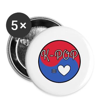K POP is love - Buttons large 2.2''/56 mm (5-pack) - white - Front