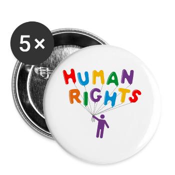 Human rights - Buttons large 2.2''/56 mm (5-pack) - white - Front