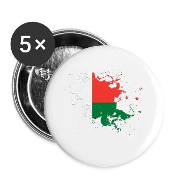Madagascar flag as a splash of color - Buttons large 2.2''/56 mm (5-pack) - white - Front