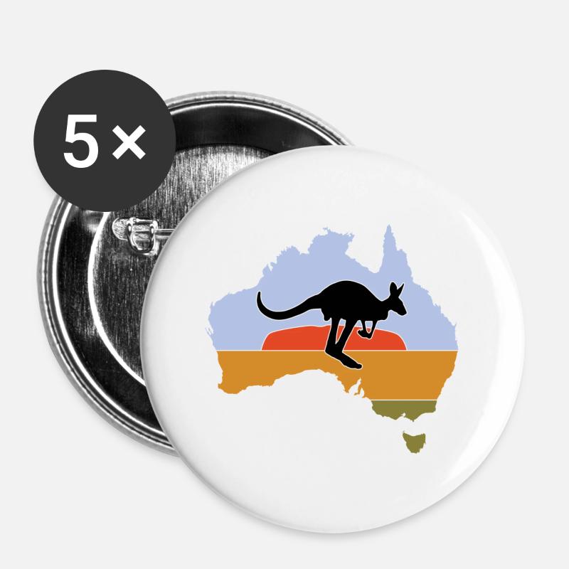 Australia - Buttons large 2.2''/56 mm (5-pack) - white