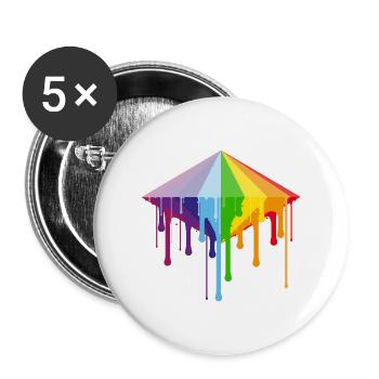 Schmelzender Regenbogendiamant - Buttons groß 56 mm (5er Pack) - Weiß - Vorne
