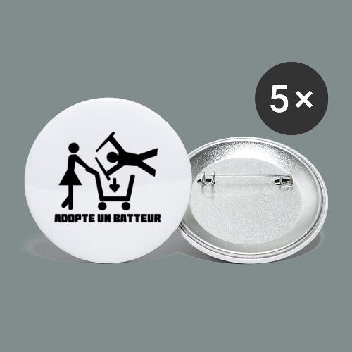 Adopte un batteur - idee cadeau batterie - Lot de 5 grands badges (56 mm)