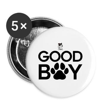 Good Boy Hundeliebe - Buttons groß 56 mm (5er Pack) - Weiß - Vorne