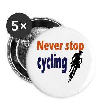 Immer weiter Rad fahren - Buttons groß 56 mm (5er Pack) - Weiß - Vorne