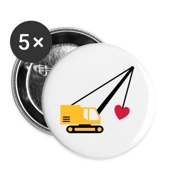 ★ Design colors can be changed ★ Dragline with a heart - Buttons large 2.2''/56 mm (5-pack) - white - Front