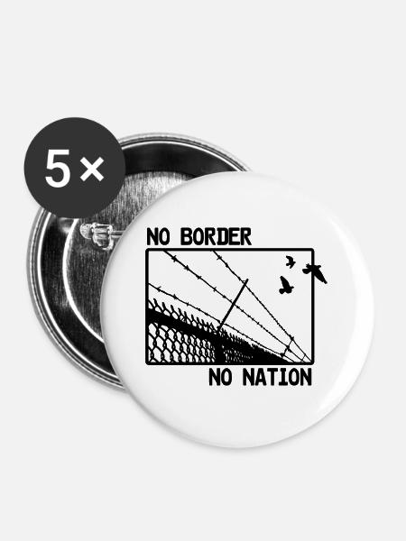 No Border -No Nation - Buttons large 2.2''/56 mm (5-pack) - white