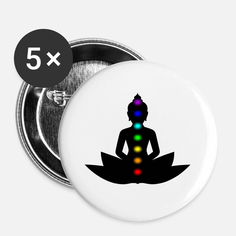 Buddha - Buttons large 2.2''/56 mm (5-pack) - white