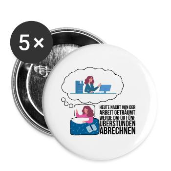 Kollege Büro Geschenk - Buttons groß 56 mm (5er Pack) - Weiß - Vorne