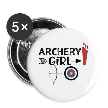 Archery Girl - archery - Buttons large 2.2''/56 mm (5-pack) - white - Front