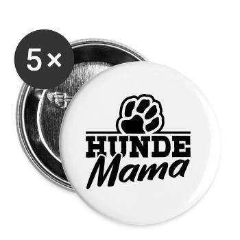 Hunde Mama Hundepfote Hund Hundemama Pfote - Buttons groß 56 mm (5er Pack) - Weiß - Vorne