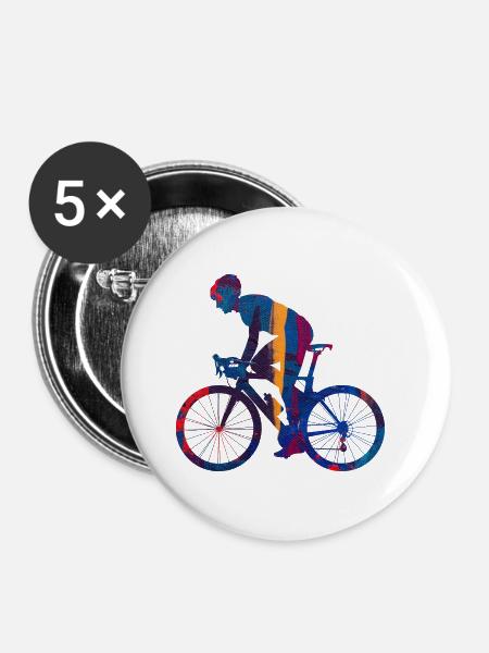 Fahrrad - Buttons groß 56 mm (5er Pack) - Weiß