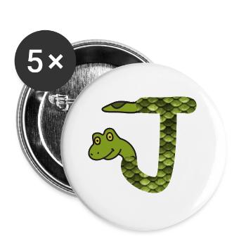 snake j - Buttons large 2.2''/56 mm (5-pack) - white - Front