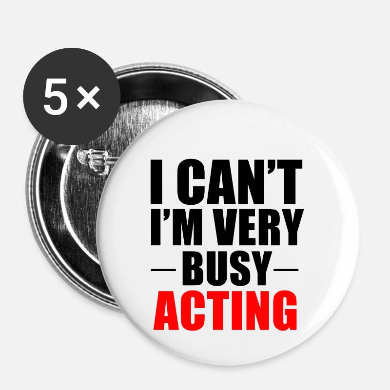 Actor Acting Student Acting Gift - Buttons large 2.2''/56 mm (5-pack) - white