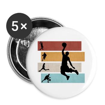 Colorful basketball player | Basketball | Gift - Buttons large 2.2''/56 mm (5-pack) - white - Front