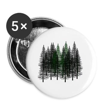 Fir Autumn October Winter Nature Wilderness Environment - Buttons large 2.2''/56 mm (5-pack) - white - Front