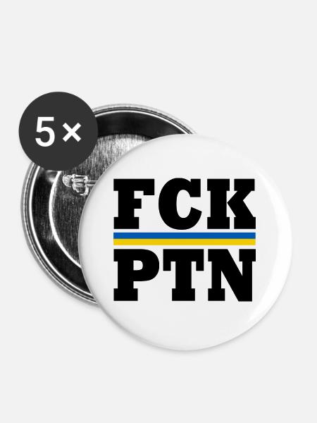Fck ptn - Buttons groß 56 mm (5er Pack) - Weiß