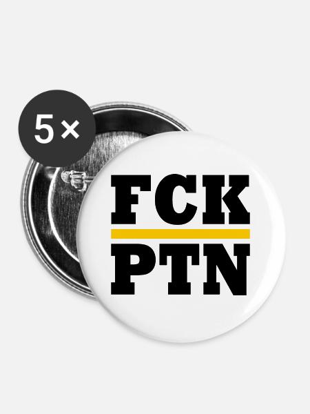 Fck ptn - Buttons groß 56 mm (5er Pack) - Weiß
