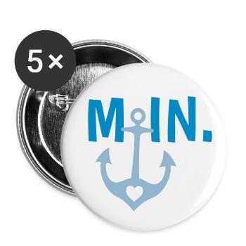 Moin. - Buttons groß 56 mm (5er Pack) - Weiß - Vorne
