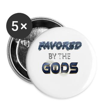 Favorite of the Gods - favored by the gods - Buttons large 2.2''/56 mm (5-pack) - white - Front