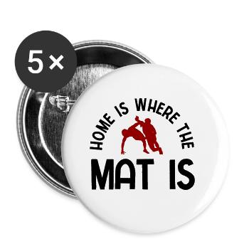 Grappling Martial Arts Wrestling - Buttons groß 56 mm (5er Pack) - Weiß - Vorne