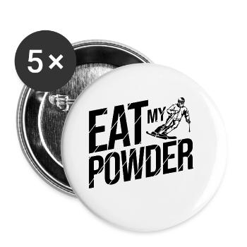 Skiurlaub Spruch Für Ski Skifahrer - Buttons groß 56 mm (5er Pack) - Weiß - Vorne