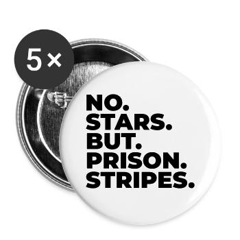KEINE STERNE STRAFE STRÄFLING STREIFEN KNAST MOTIV - Buttons groß 56 mm (5er Pack) - Weiß - Vorne