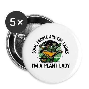 Landschaftsgärtner Hobbygärtner Gärtner - Buttons groß 56 mm (5er Pack) - Weiß - Vorne
