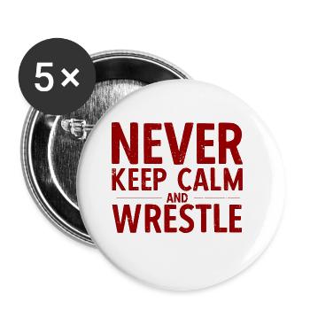 Grappling Martial Arts Wrestling - Buttons groß 56 mm (5er Pack) - Weiß - Vorne