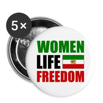 Women life freedom - Buttons groß 56 mm (5er Pack) - Weiß - Vorne
